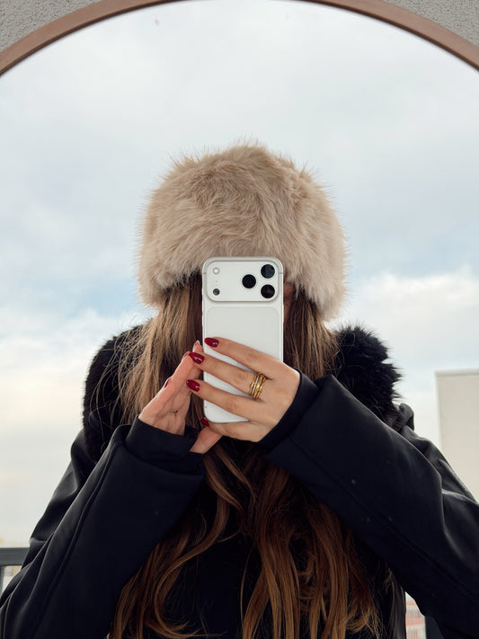 Beige Russian hat