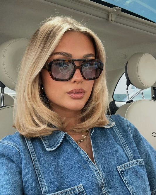 Leopard and blue bold sunglasses