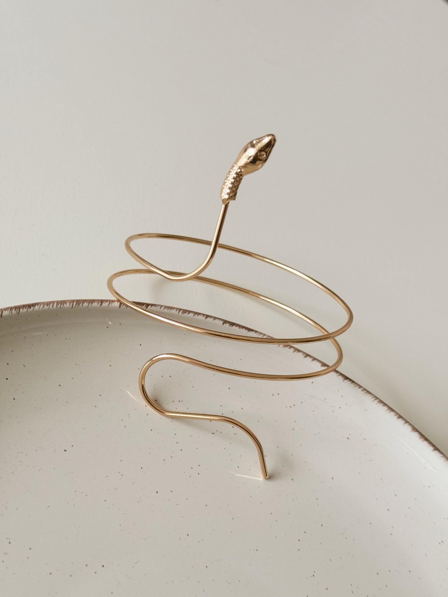 Minimal snake arm cuff ( gold )