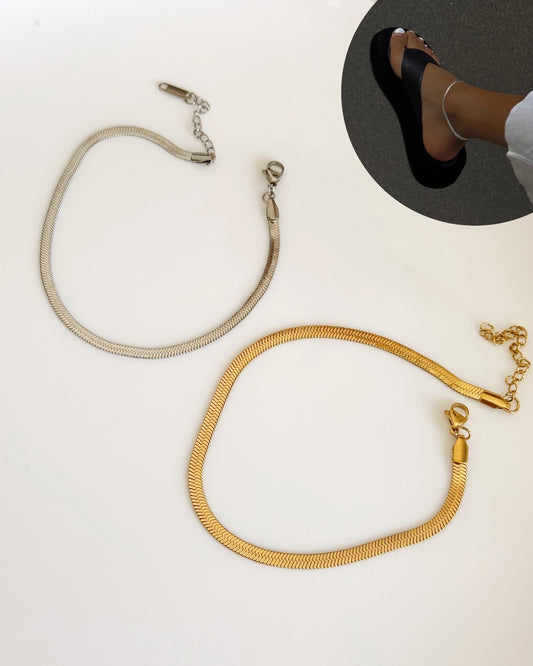Snake chain anklets