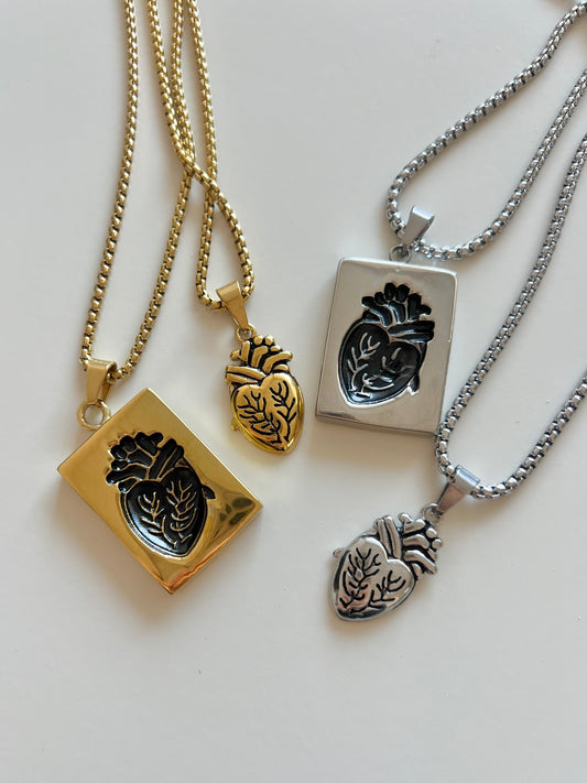 Anatomical Heart Necklace Set ( couples / besties )