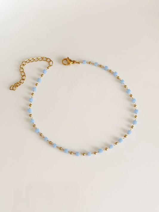 Blue beads anklet