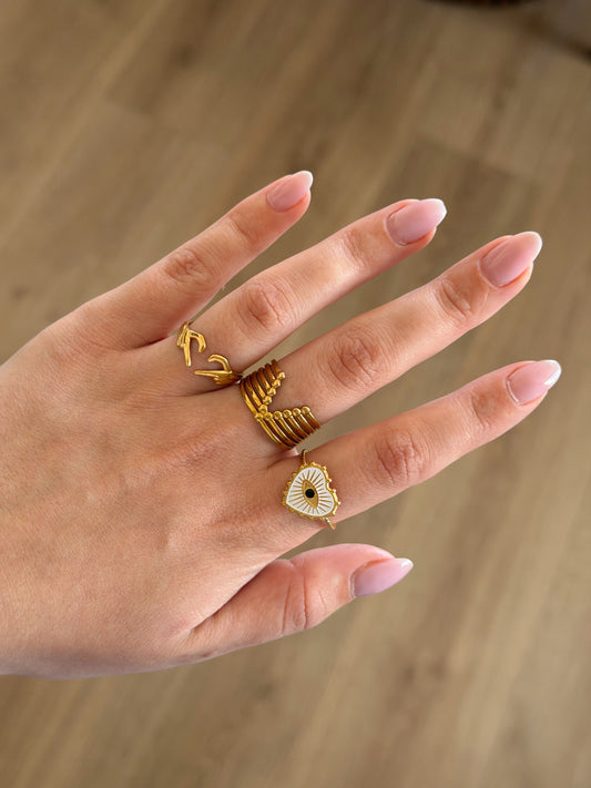 3 pcs rings set gold