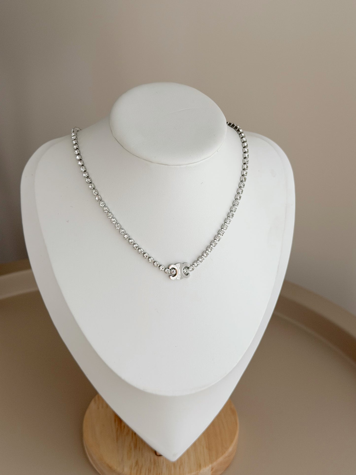 Celine silver tennis necklace