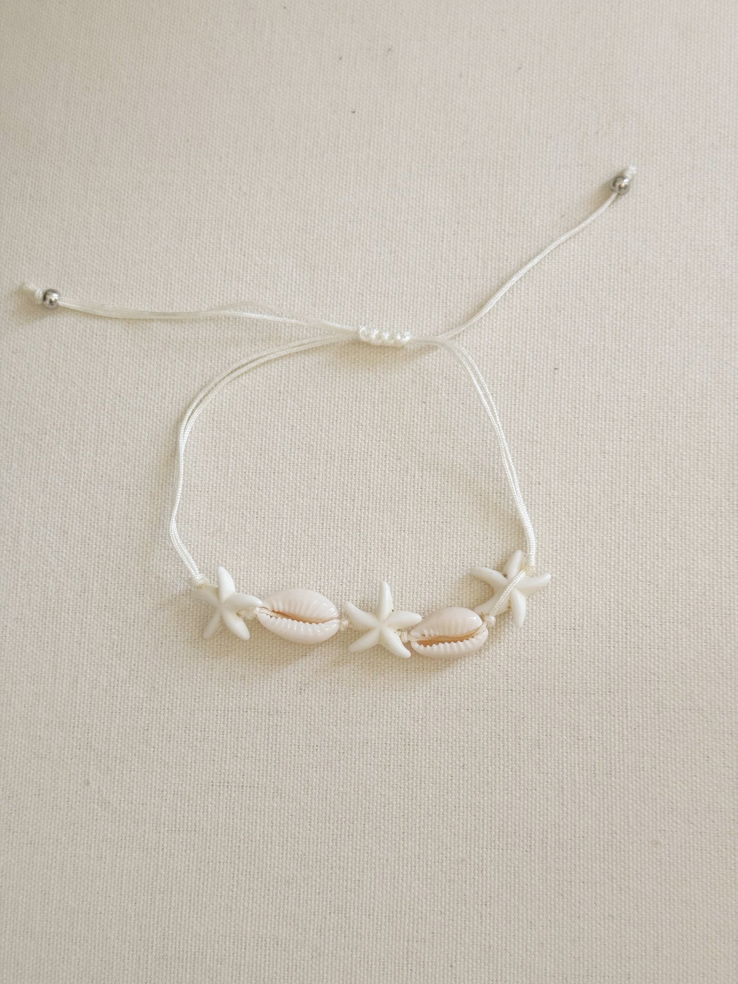 Starfish and shell anklet (or hand bracelet)