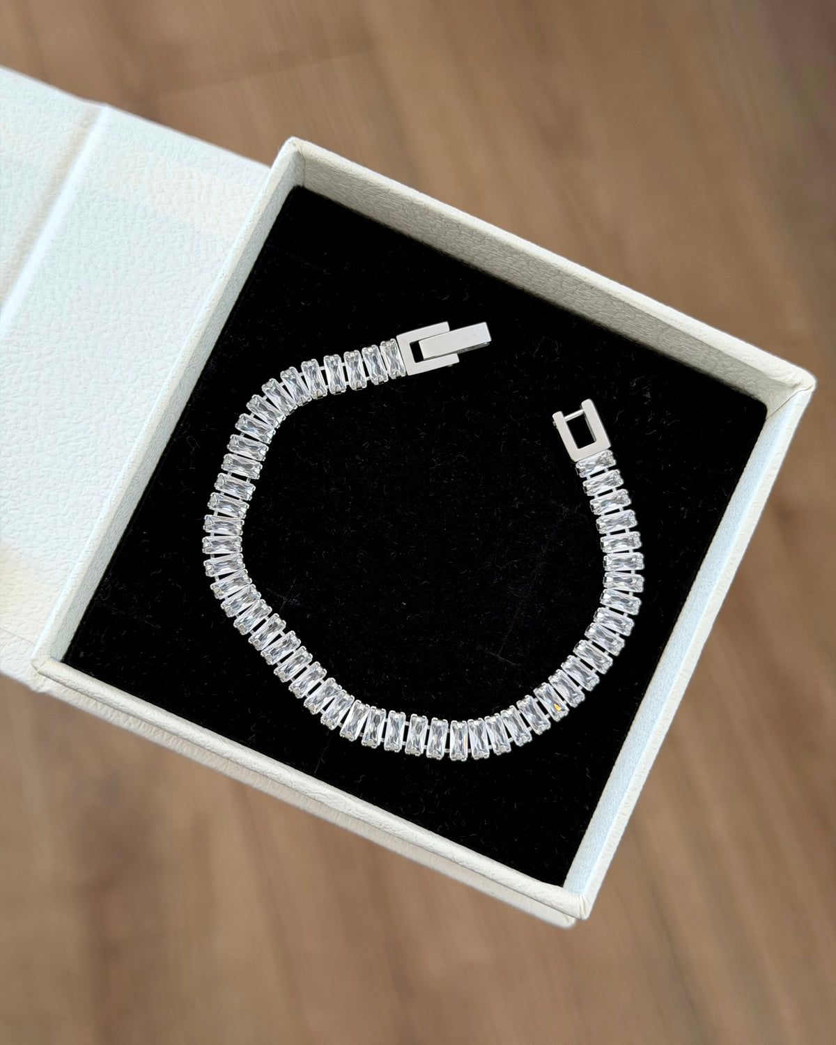 Tennis bracelet silver unisex 17cm