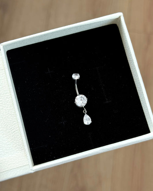 Titanium & zircon Belly piercings