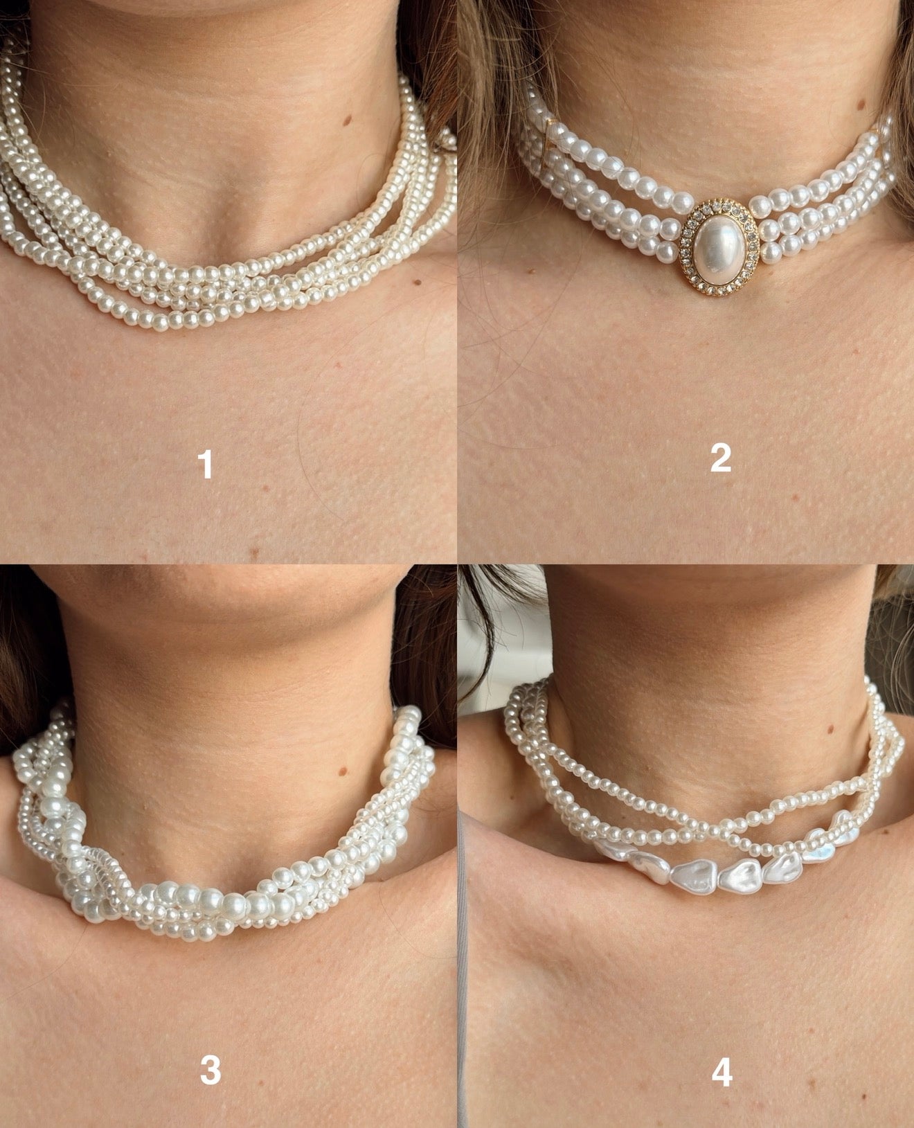 Pearl style necklaces
