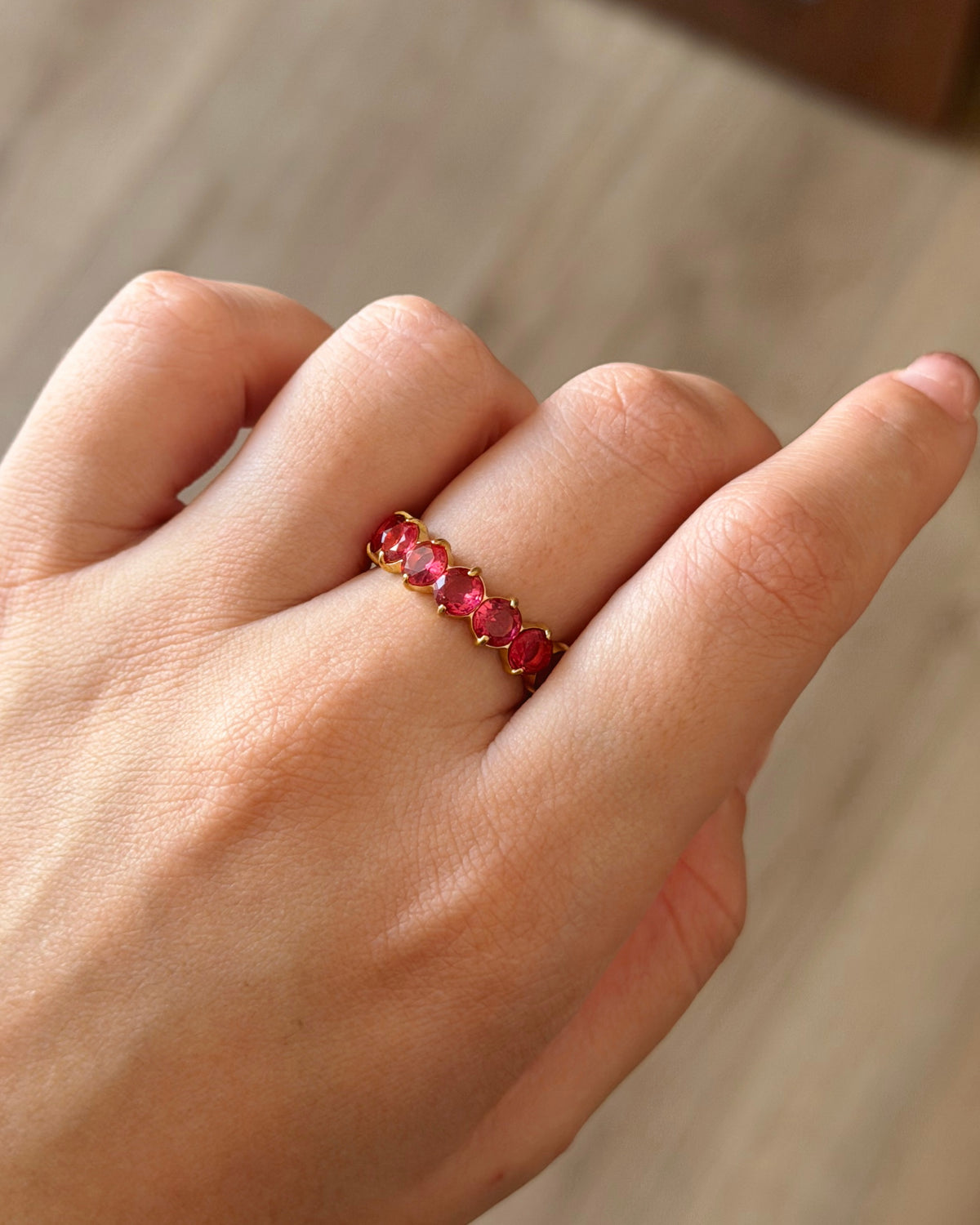 Pink round tennis ring