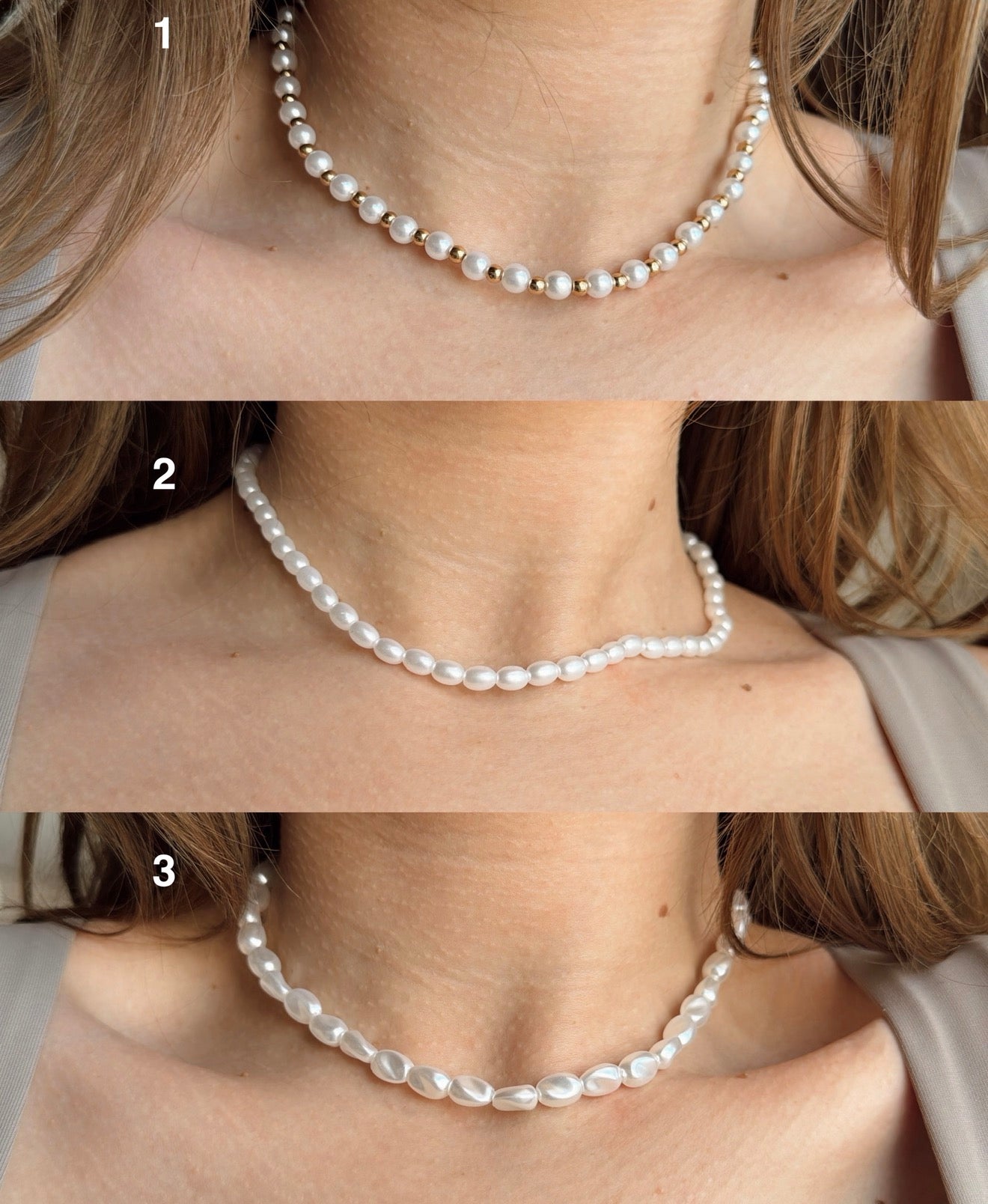 Simple pearl style necklaces
