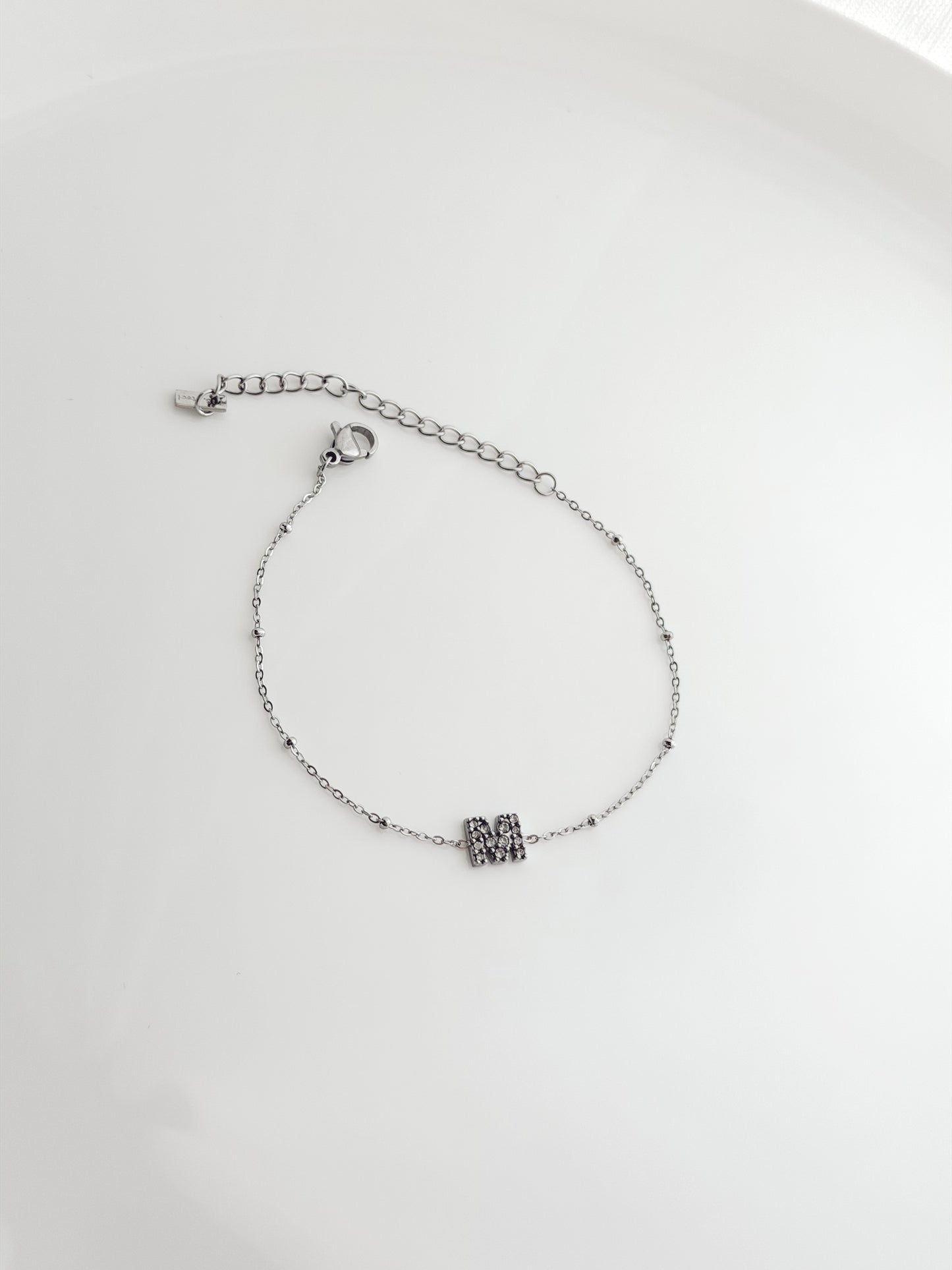 Bracelet with M letter initial
