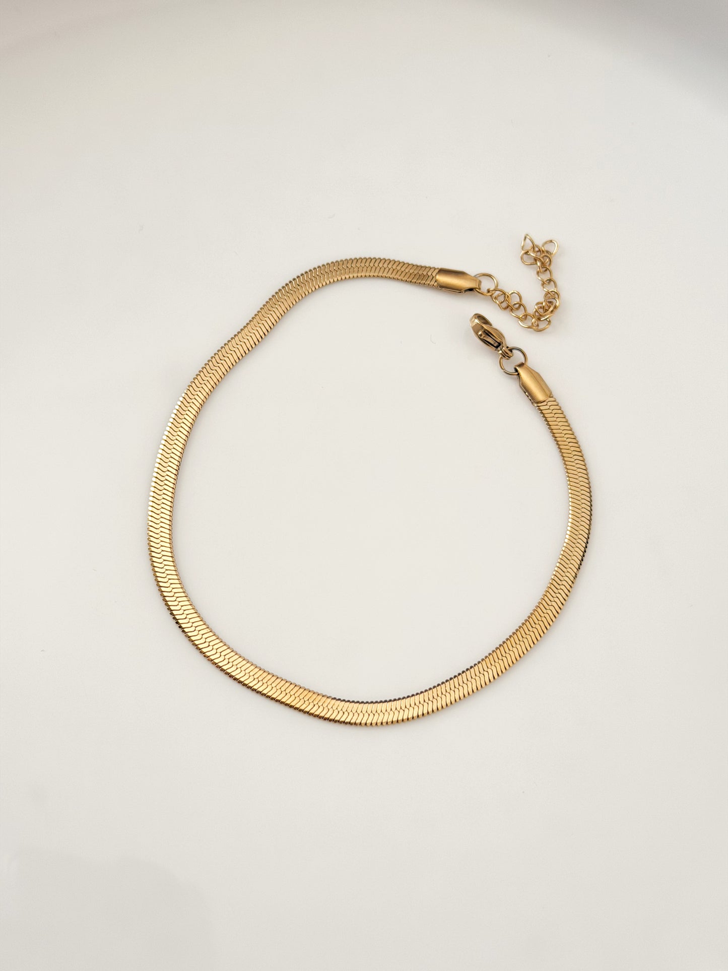 Gold snake chain anklet