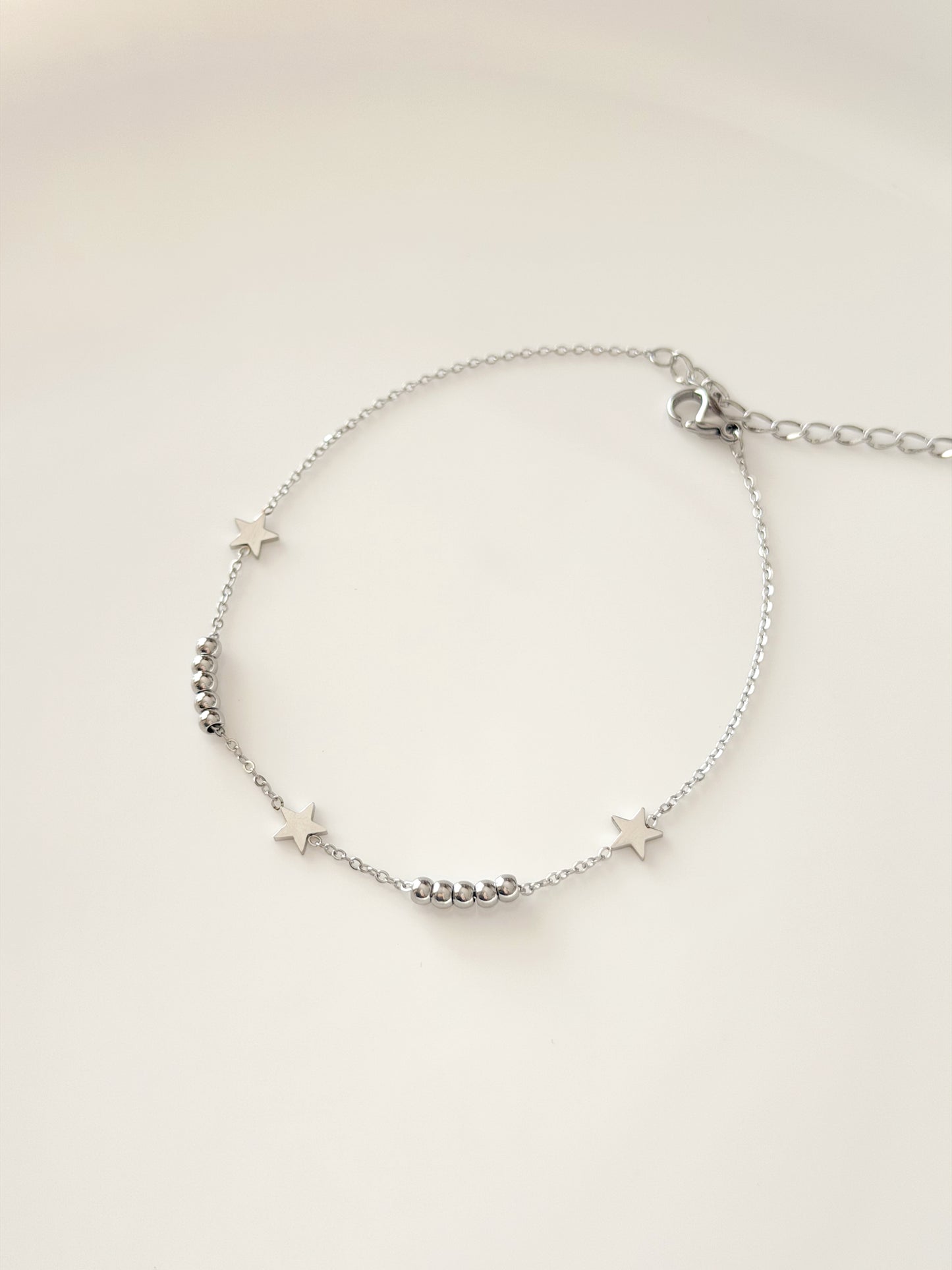 Silver stars anklet