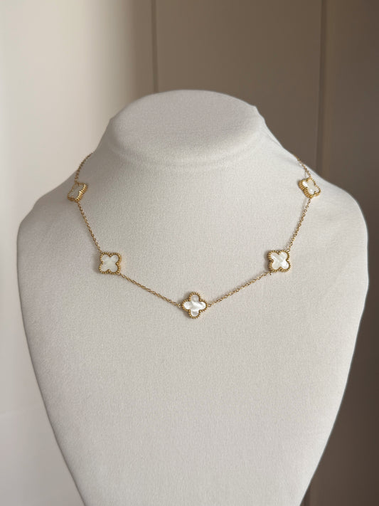 5 clovers white gold van cleef necklace