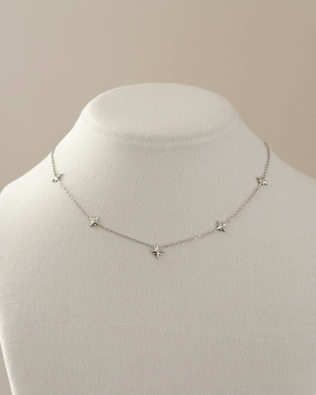 Minimalist stars silver necklace
