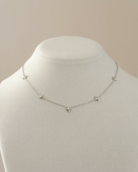 Minimalist stars silver necklace