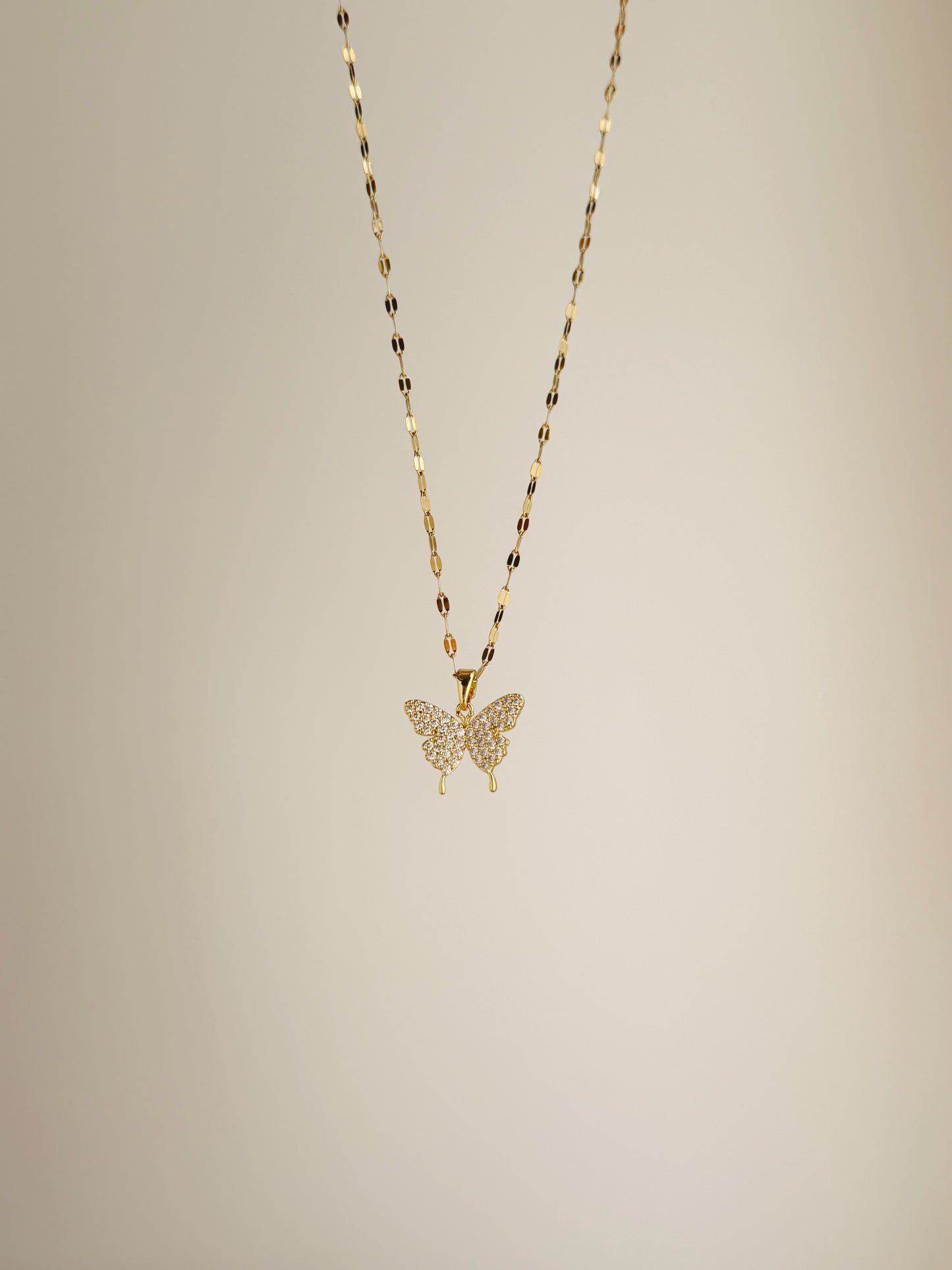Shiny butterfly necklace