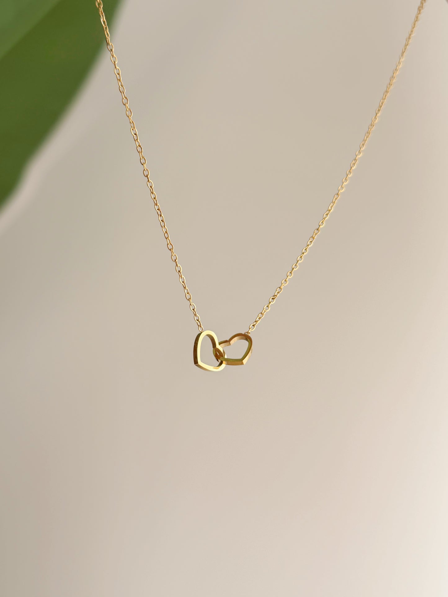 Locked hearts necklace gold