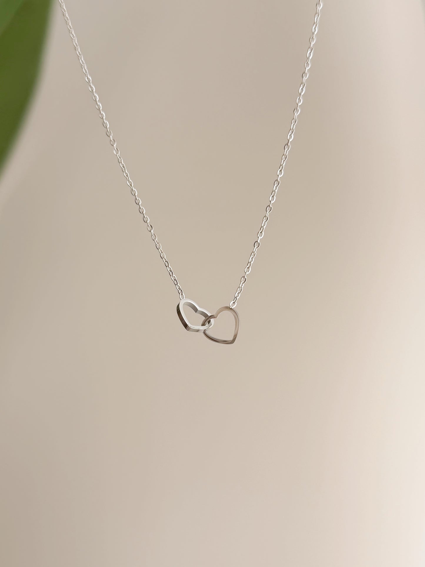 Locked hearts necklace silver