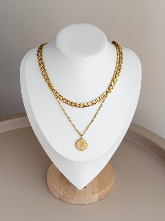 Chain and coin necklace set