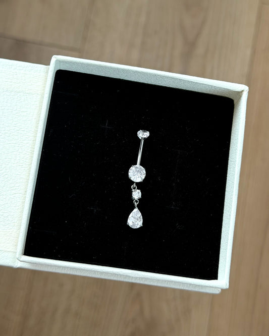 Titanium & zircon Belly piercings