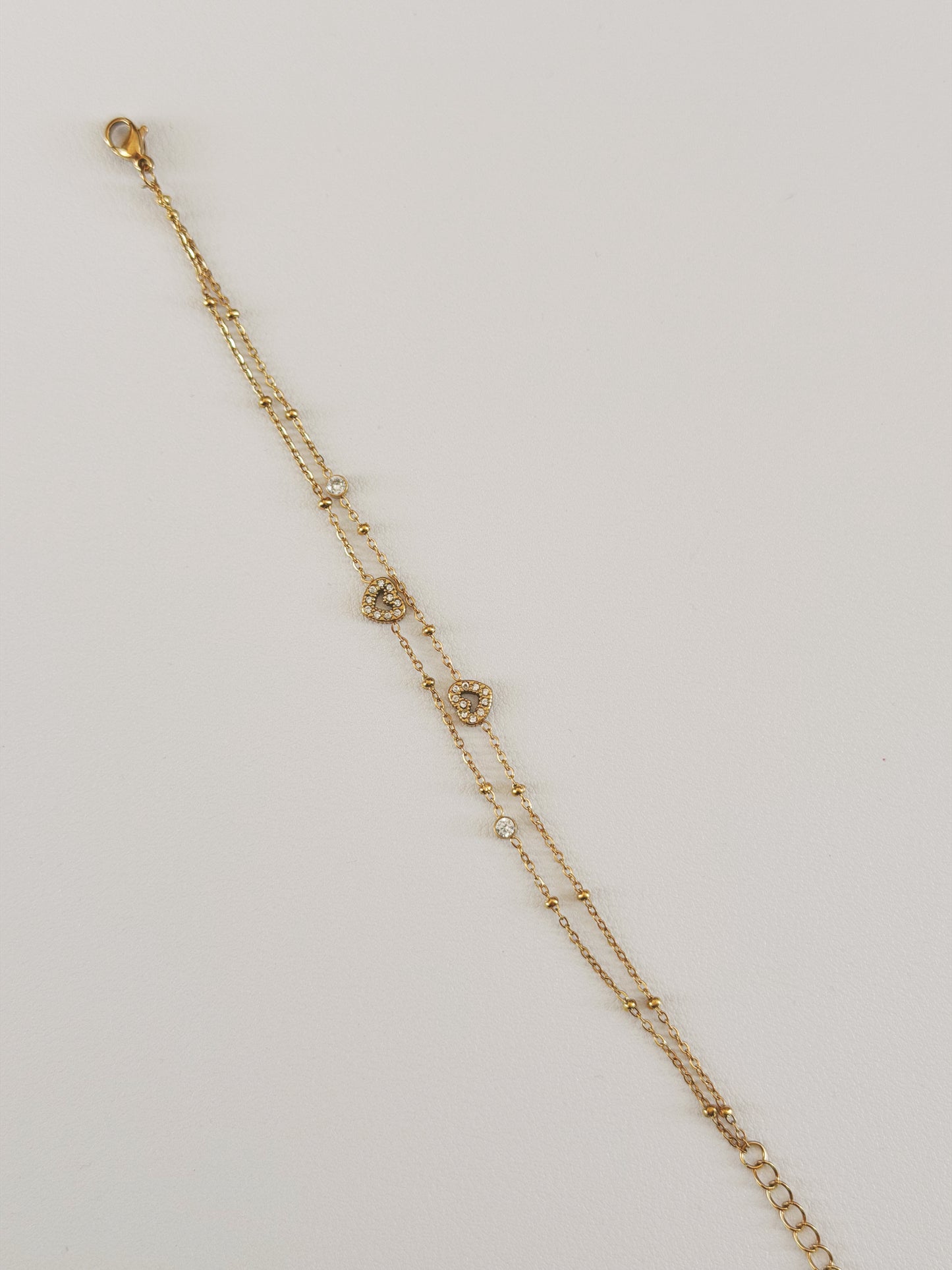 Double chain hearts bracelet