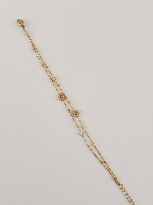 Double chain hearts bracelet