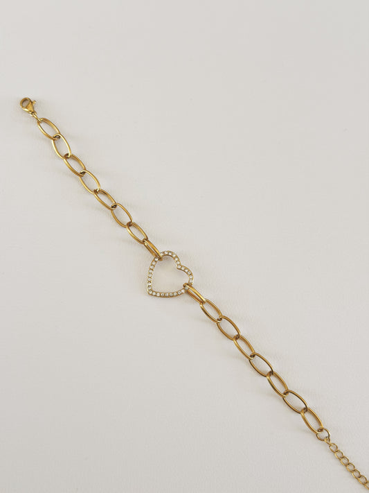 Bold Heart chain bracelet