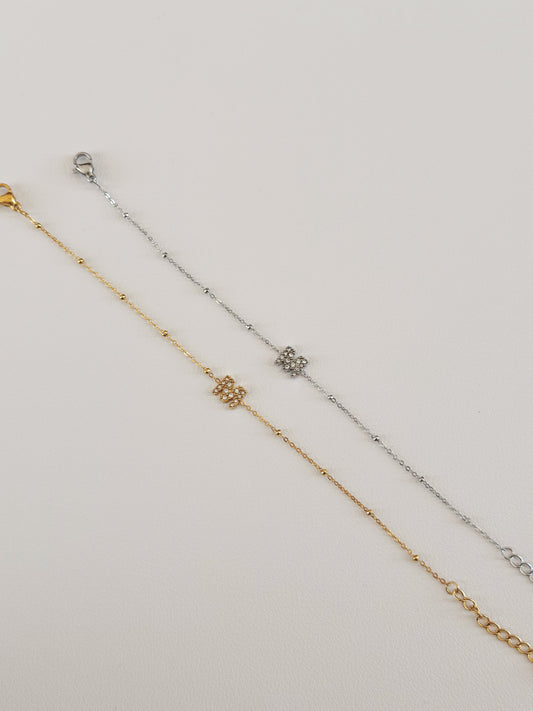 Initial M bracelets gold and silver