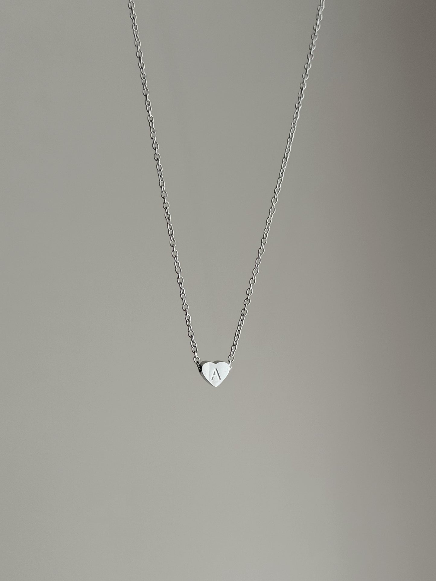 Heart initial necklaces SILVER