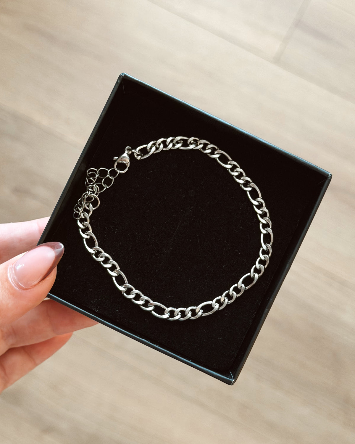 Cuban chain silver unisex bracelet