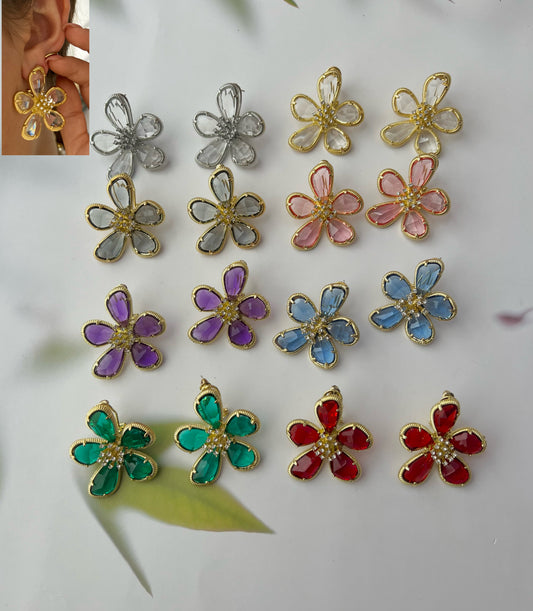 Crystal Flower earrings