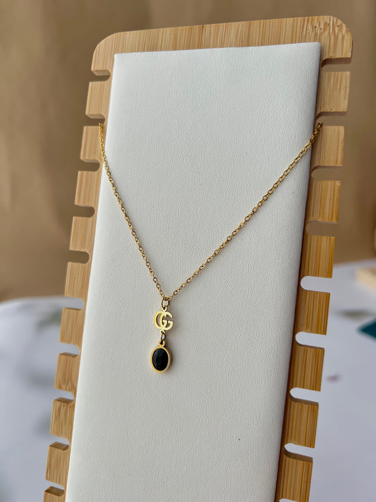 Gucci black stone necklace