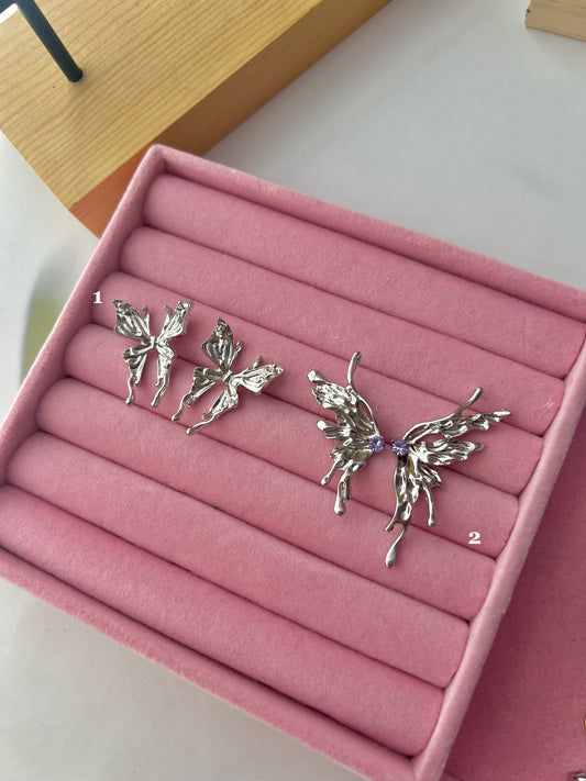 Butterfly silver earrings