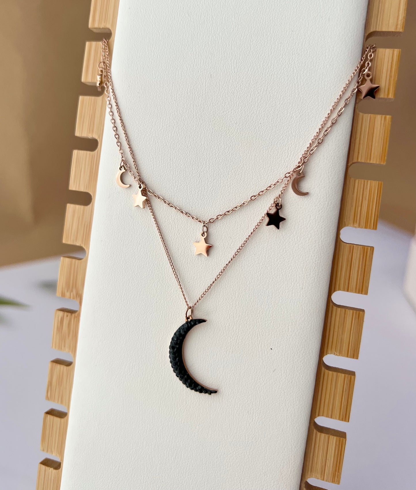 Double moon necklace