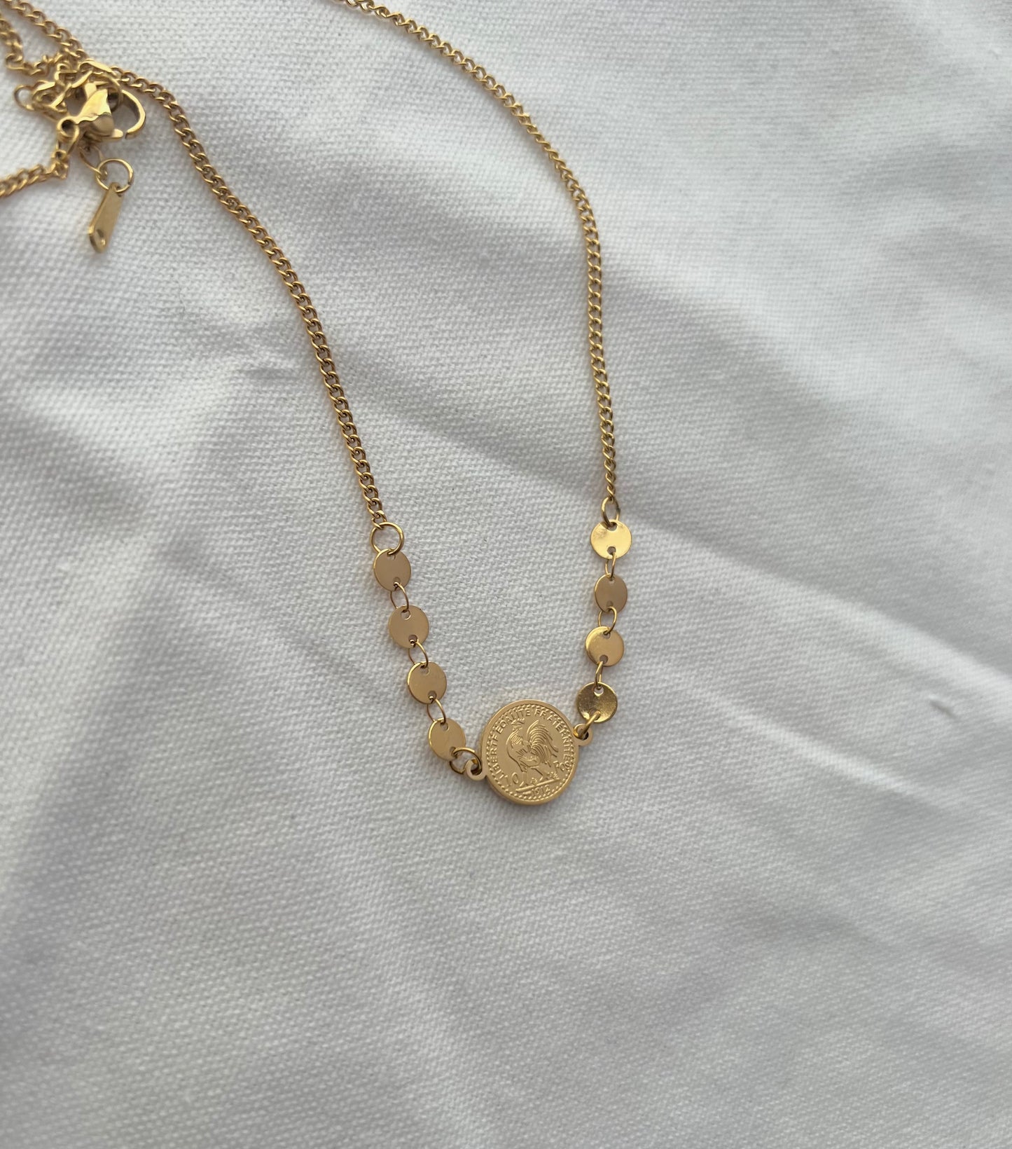 Rooster coin necklace