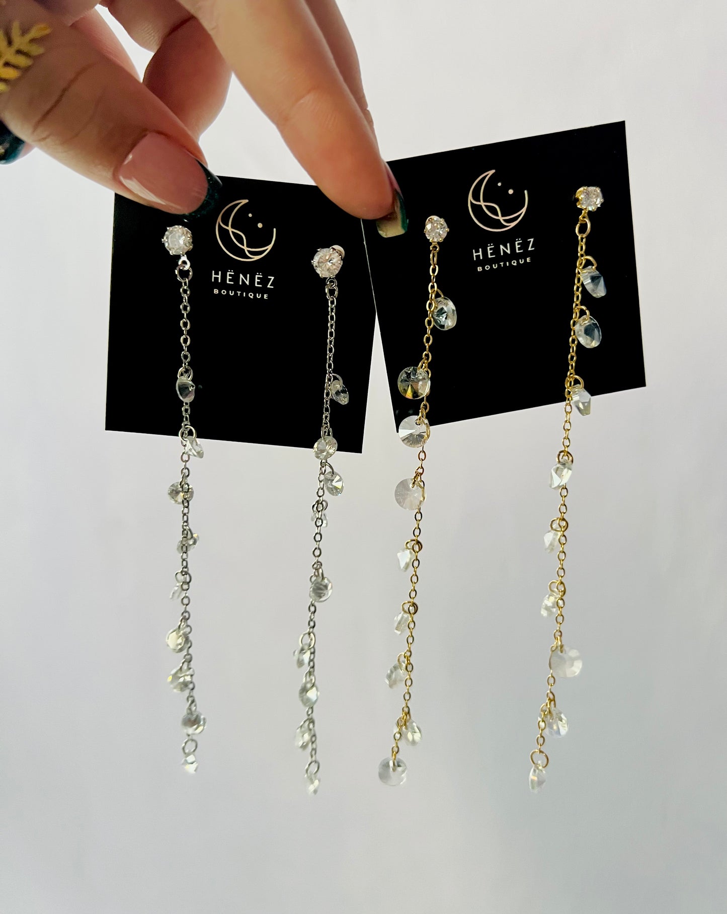 Long stone earrings